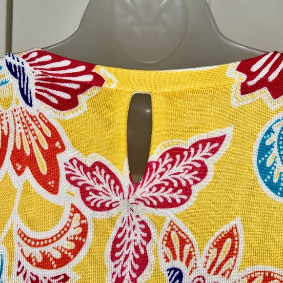Joseph A lightweight sweater in a colorful yellow print XL - Picture 5 of 6